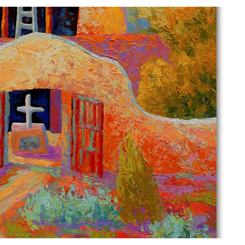 Marion Rose Chimayo Church Colorful Canvas Art Print 24x32