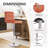 16.14" Modern Pu Leather Bar Stools Set Of 2, Adjustable Swivel Bar Chairs With Footrest And Chrome Base, Soft Padded Seat & Back, Height Adjustable Counter Stools For Kitchen Island, Bar, Cafe-116484804