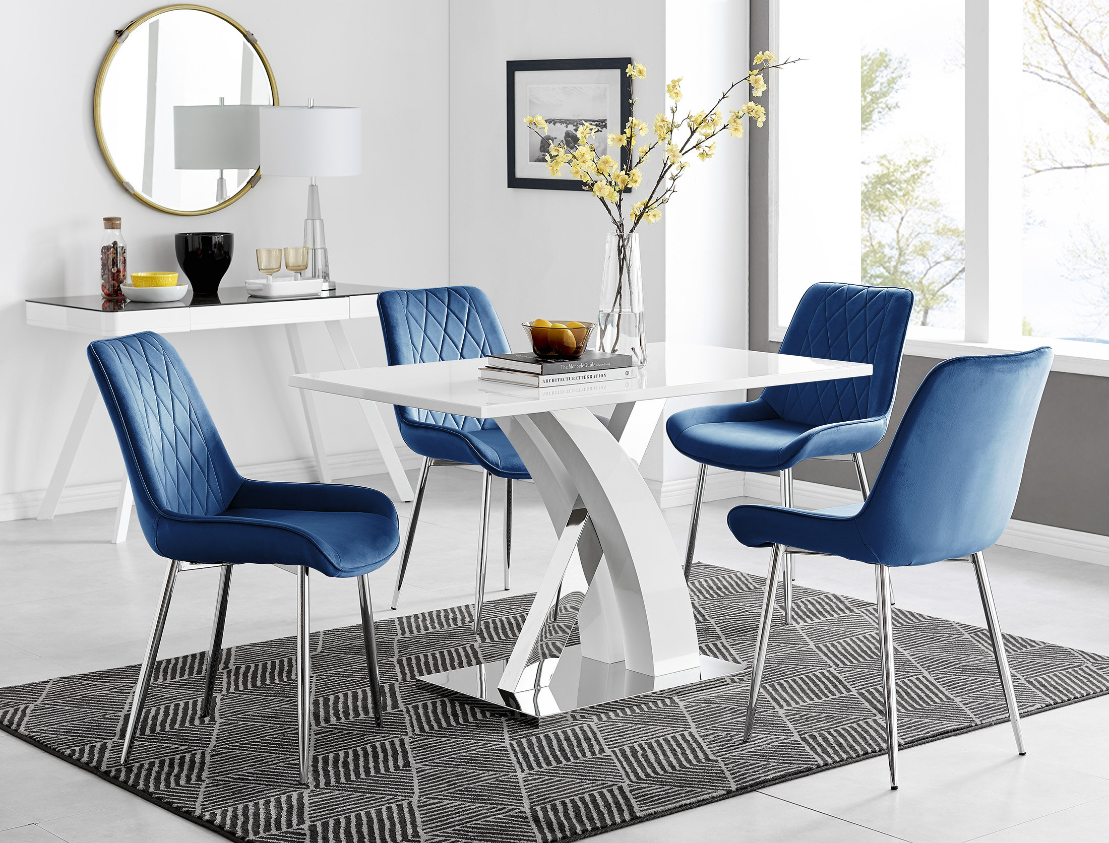 Velvet Dining Table Set Modern Dining Chair Set Of Furniture Box