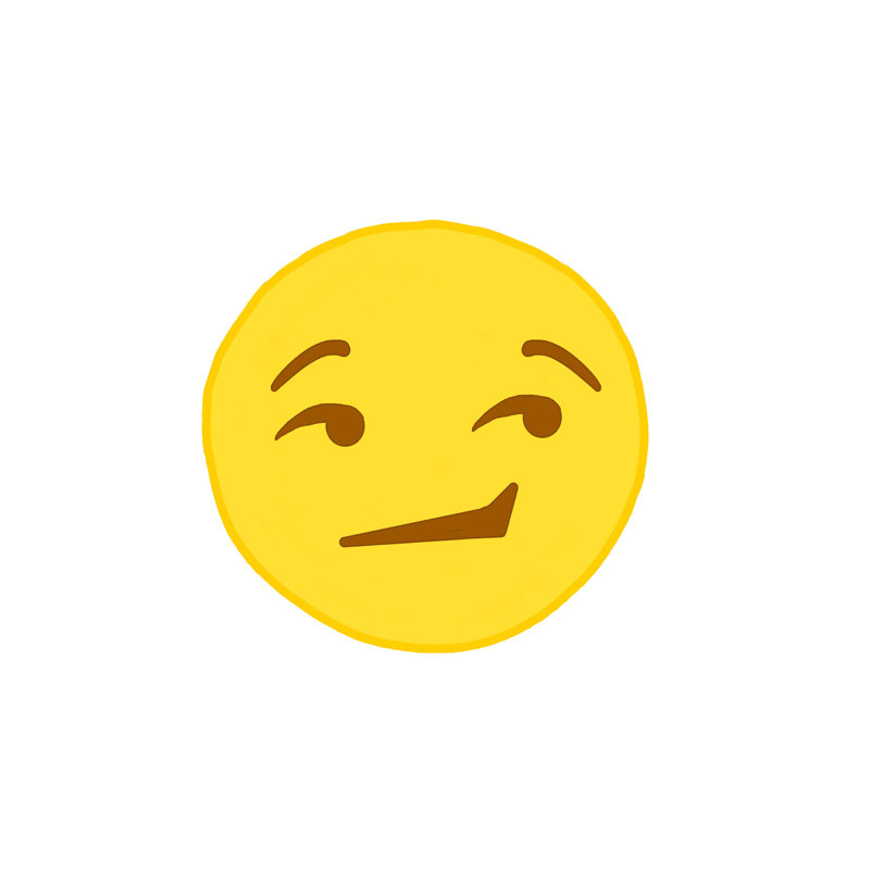 Hmmm Emoji - Wrapped Canvas Print,  30cm H  x 30cm W 