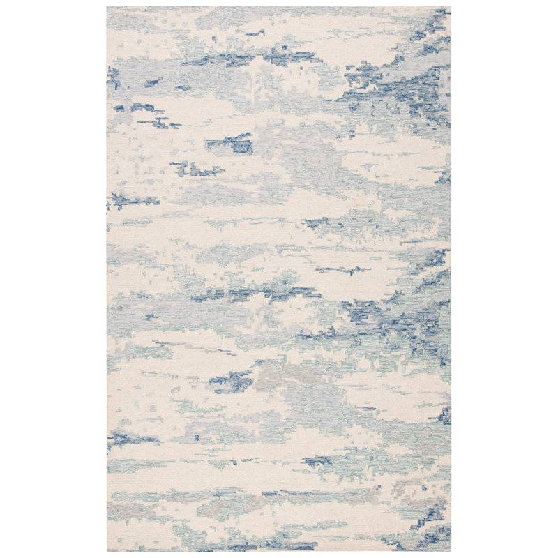  Jahiem Handmade Tufted Wool Multicolor Rug, Rectangle 4' x 6'