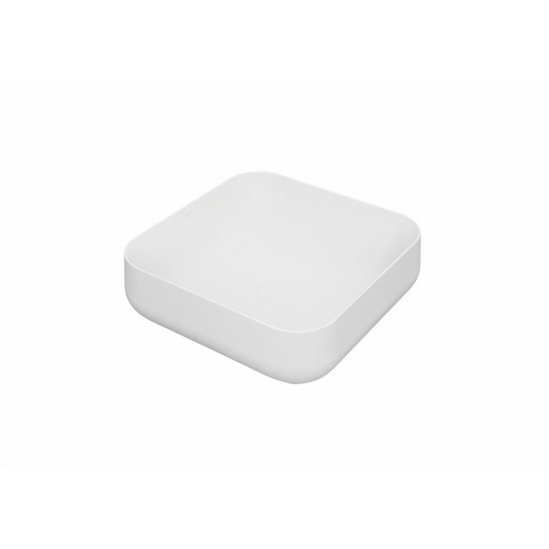 Saniterra 440mm L x 440mm W Ceramic Square Sink, 14cm H x 44cm W x 44cm D
