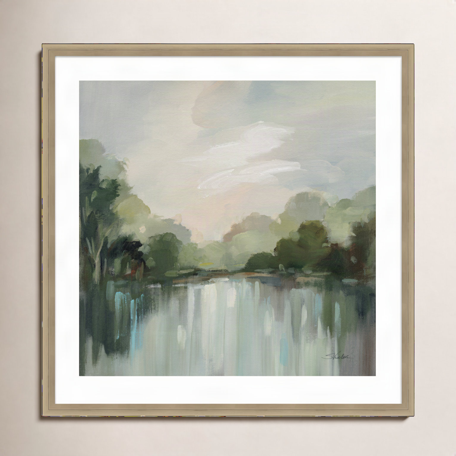 Cool Spring Day Print, 25" H x 25" W, Champagne