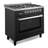 Cosmo 36 In. Nebula Collection 3.8 Cu. Ft. Gas Range, 5 Burners, Rapid Convection Oven, Cast Iron Grates In Matte Black