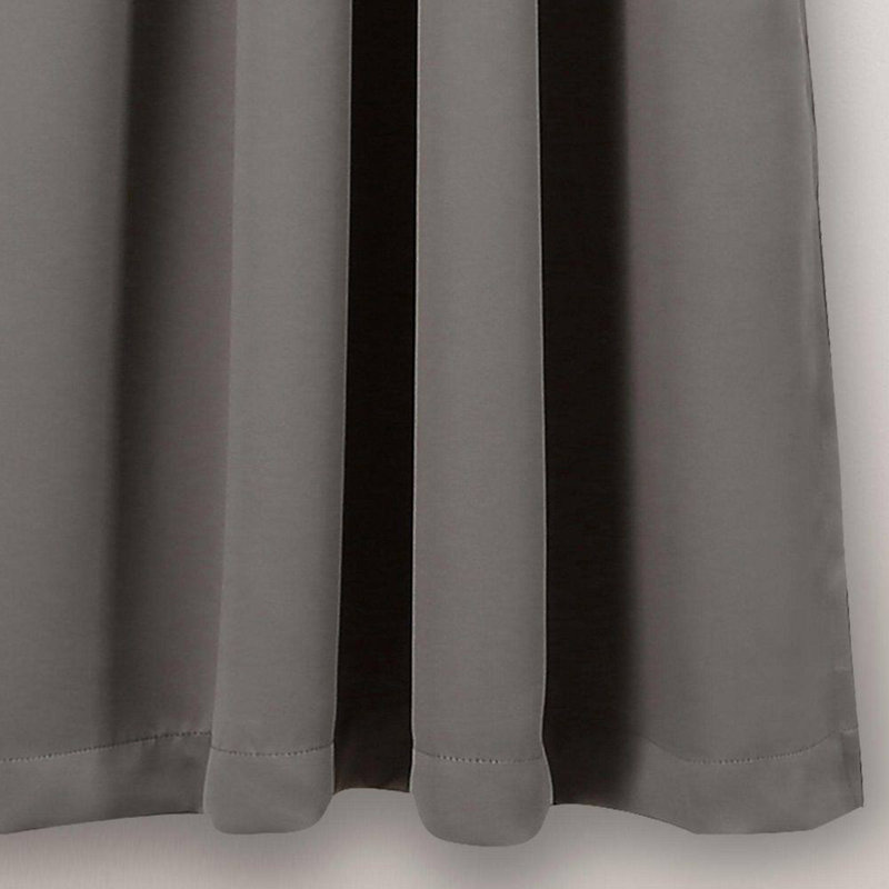 Rideau de luxe en plume avec sangle suspendue (ensemble de 2), Gris, L 42 po x L 45 po