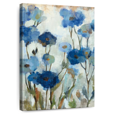 Avery floral abstrait en bleu I