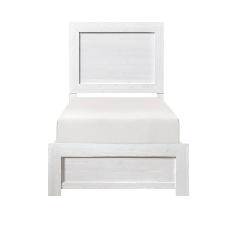 Wood Panel Bed, Twin, White