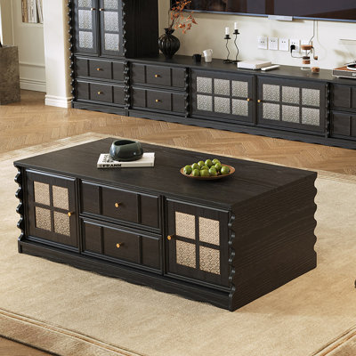Table basse de style français avec rangement rétro
