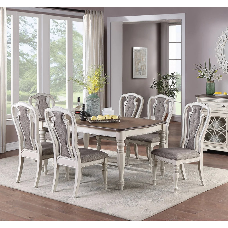Ensemble repas pour 6 personnes Lanasha, Blanc, Blanc / gris