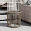 Tables d'appoint d'extérieur avec lumières solaires, ensemble de 2 tables de patio en métal pour le jardin, la piscine et la cour