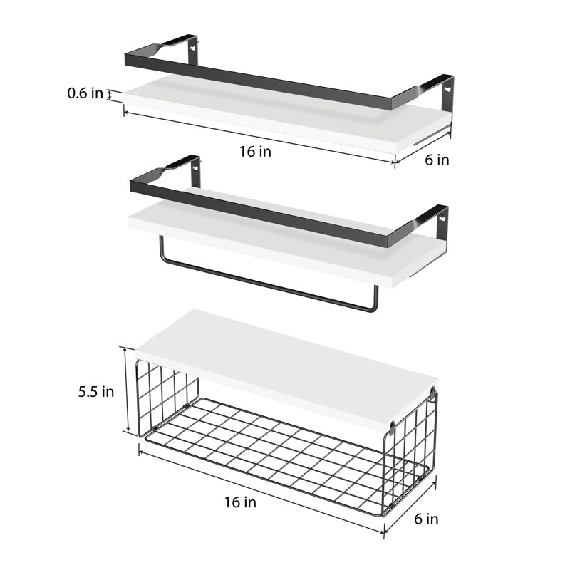 Sumnima Floating Shelf, White