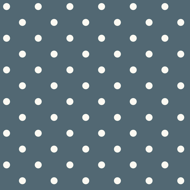 Papier peint à pois, Blanc / bleu