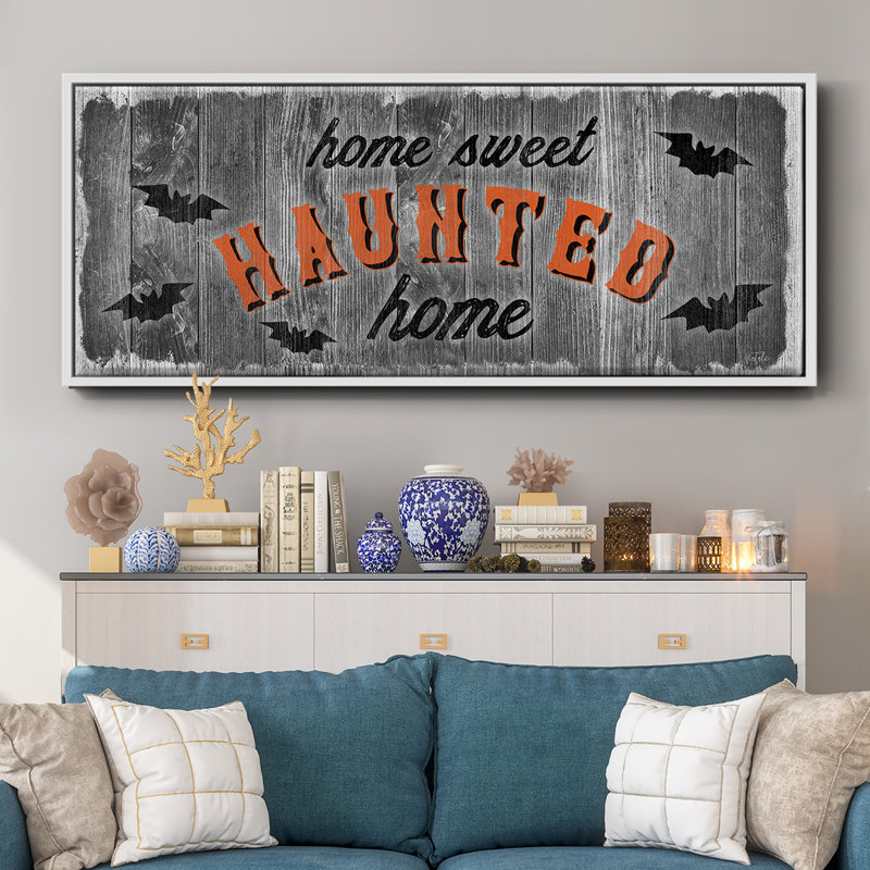 Home Sweet Haunted - toile encadrée, H 12 po x l 30 po