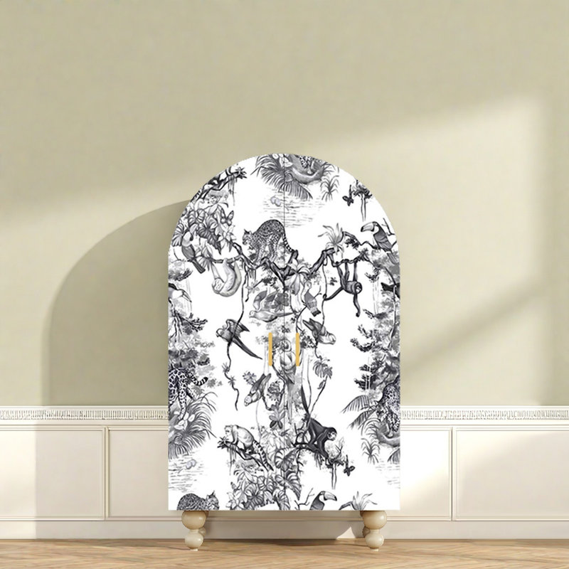 Armoire vestiaire simple pour la maison française, Blanc / blanc / noir
