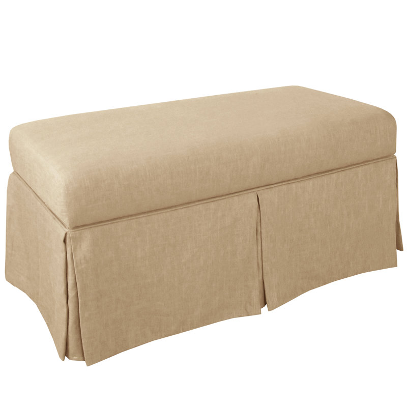 Upholstered Storage Bench, Classic Sandstone Linen