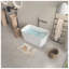 Baignoire autoportante carrée en acrylique blanc brillant de 124 cm (49 po) avec trop-plein et bonde chromés