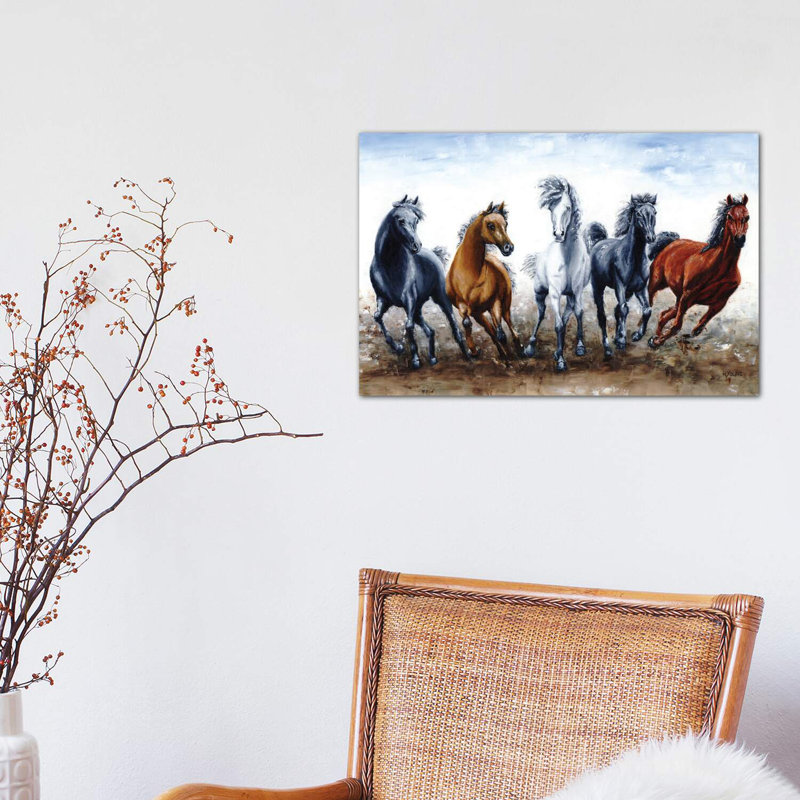 Wild Arabians by Richard Young - Wrapped Canvas Painting, 30.48 cm H x 45.72 cm W