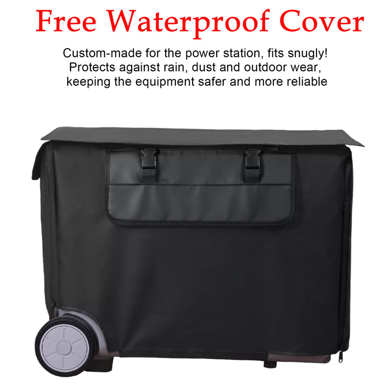 Portable Power Station, 3840Wh LiFePO4 Battery, 3600W Electric Solar Generator, Includes Waterproof Cover, for Garage, Home, Off-Grid Living, Camping, RVs, Outdoor Adventures & Power Outages
