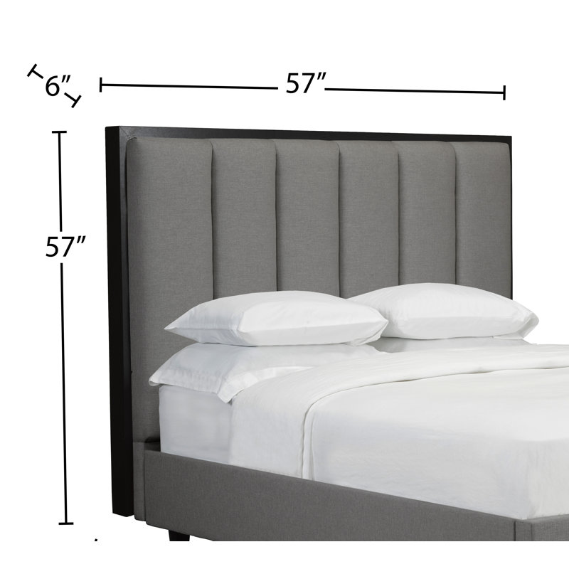Tête de lit à panneau rembourré Willington, Anthracite, Double