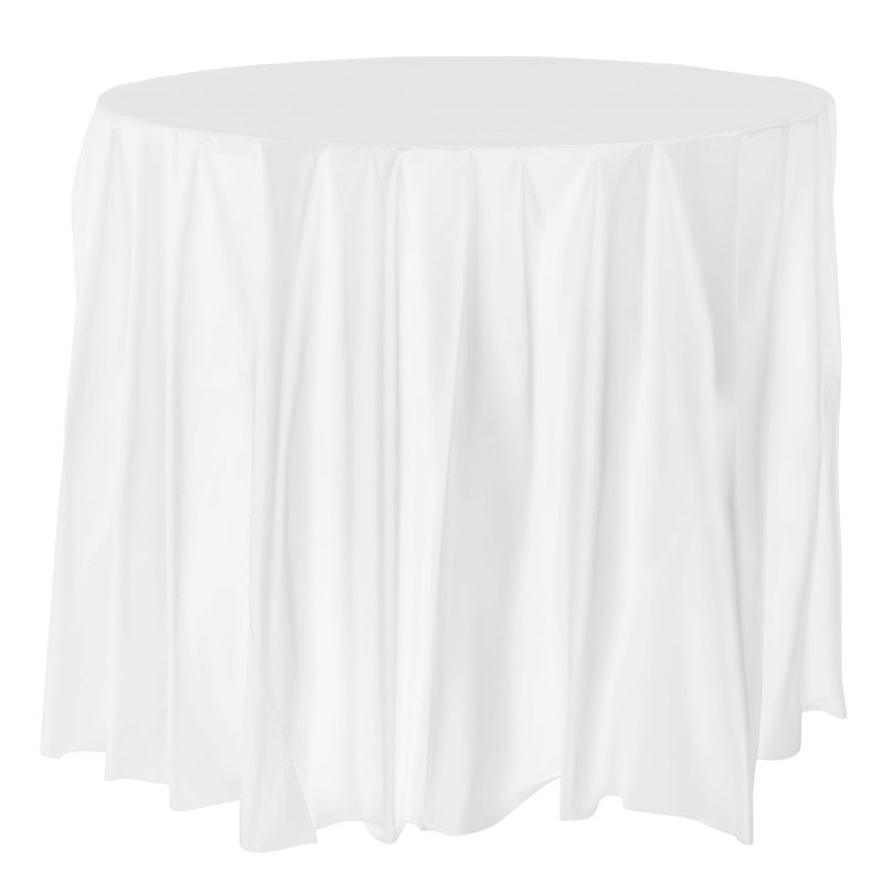 Nappes rondes jetables en plastique blanc (84 po) - 96 nappes
