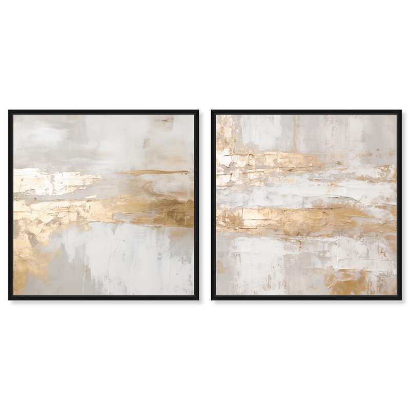 «Golden Luxe Room Room», ensemble de 2 impressions sur toile par , H 31 po x l 31 po, Noir