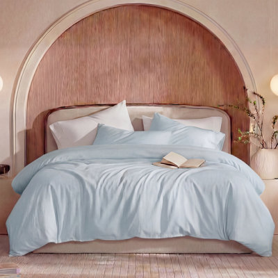 100% Washed Cotton Comforter Set Twin Size – Beige Grey, Soft & Breathable Bedding Set, 3-Piece Durable Percale Comforter