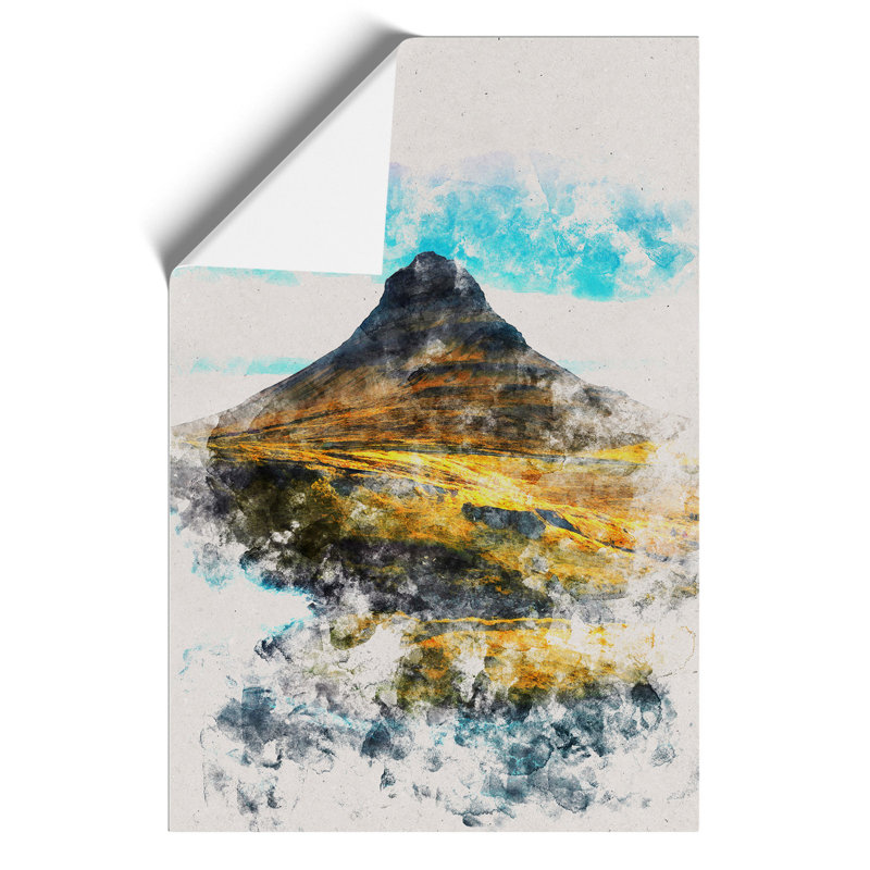 Kirkjufell Mountain in Snaefellsnes Iceland - Unframed Painting, 30cm H x 21cm W x 0.1cm D
