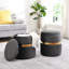 Repose-pieds rond en velours avec rangement Techni Mobile