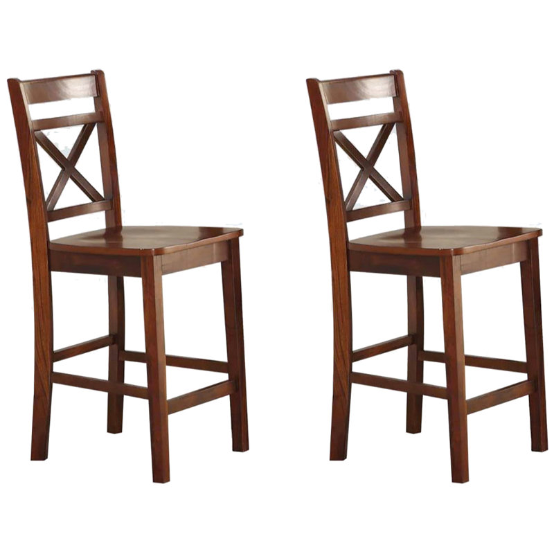 2 chaises de hauteur comptoir en cerisier avec Grace 2 - sièges élégants et confortables