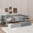 Rustic Wooden Daybed With Underbed Trundle And Protective Fence-Style Guardrails-541746097