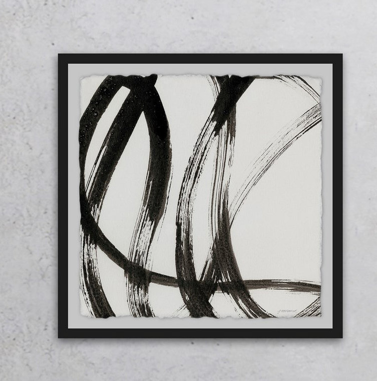 « linear expression iii », reproduction de peinture à l’aquarelle encadrée, H 32 po x l 32 po x P 1,5 po