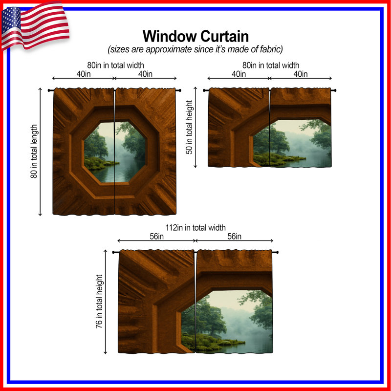Rideaux octogonaux octogonaux avec rideaux obscurcissant - 2 panneaux, 40in x 52in - 2 panels, Sheer