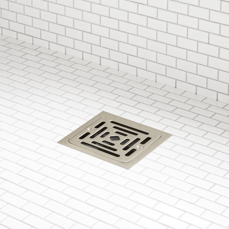 Adelphi Square Shower Drain, Brushed Nickel, No