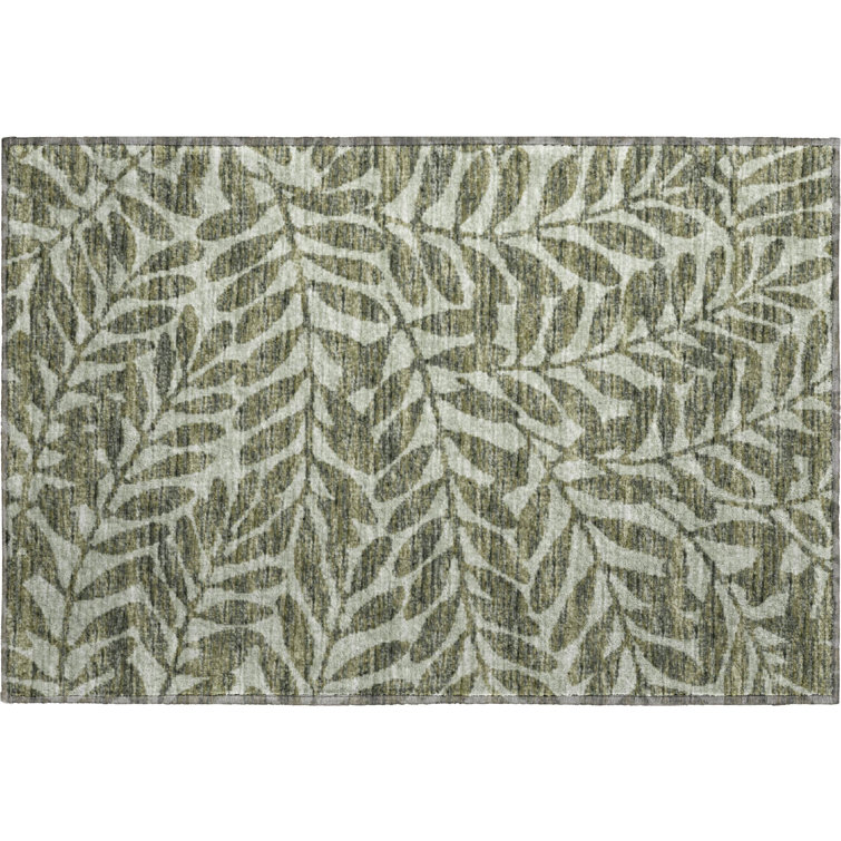 Premium Machine Washable Harsukhman AMF111 Green Rug