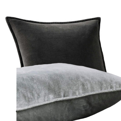 (Covers With Inserts) Set of 2 Polyester Velvet Solid Colors Throw Pillows