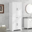 Armoire de rangement pour salle de bain avec portes et tiroir-1380252511