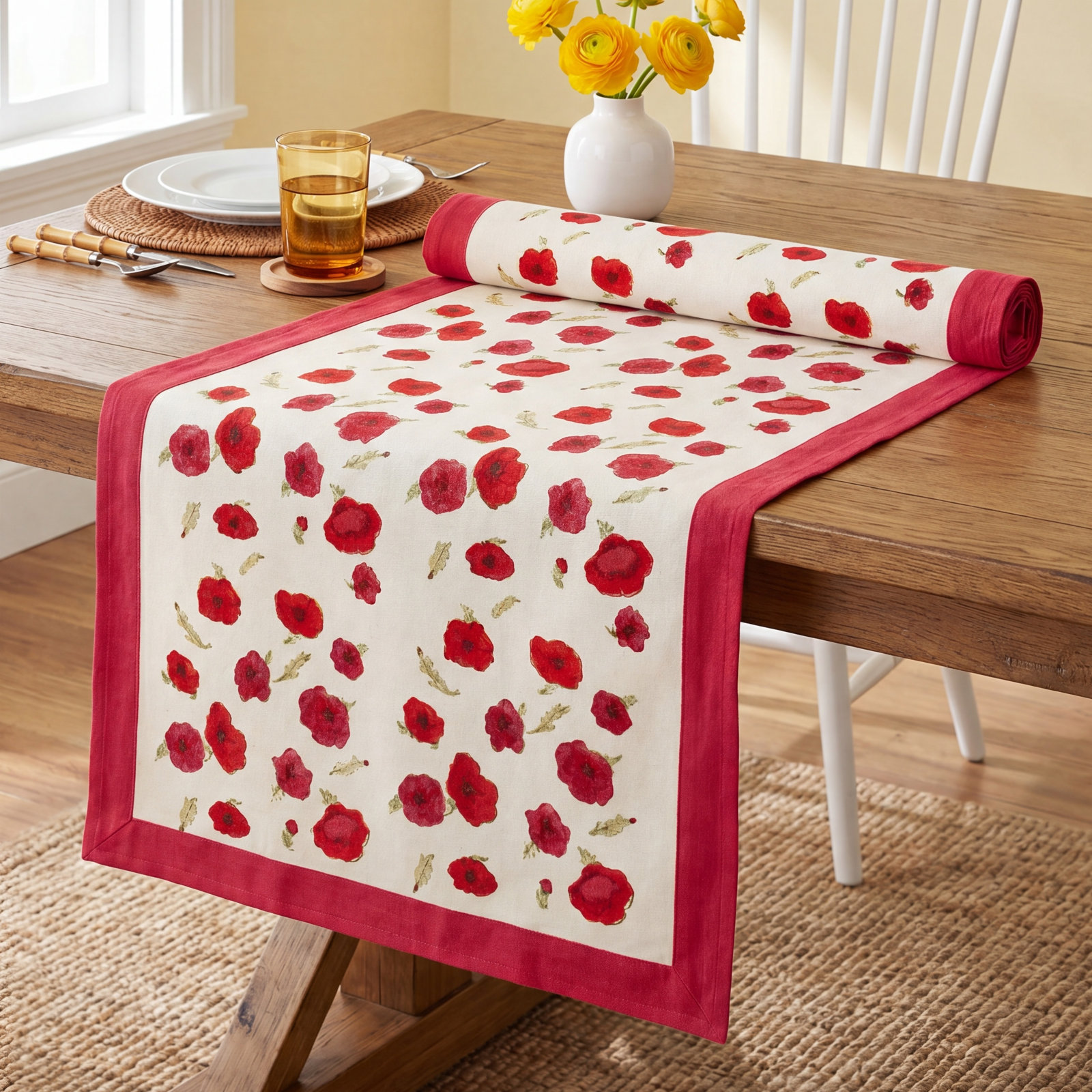 Brian Floral Table Runnner, 72" x 16"