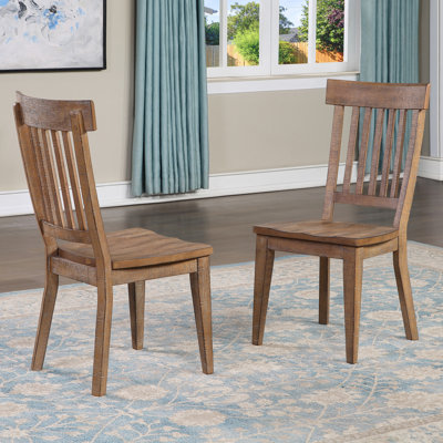 Surbit Slat Back Dining Side Chair in Brown