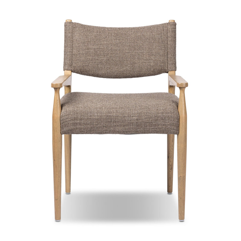 Tara Yokum Dining Armchair, Saxon Mink, Natural Oak