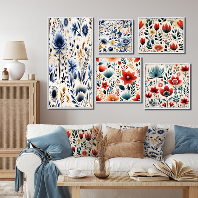 Hardman - Ensemble de 5 impressions murales florales