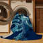 Tapis bleu lavable à la machine Newberry Kraken-65411088