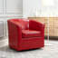 Fauteuil demi-tonneau pivotant en similicuir-129448684