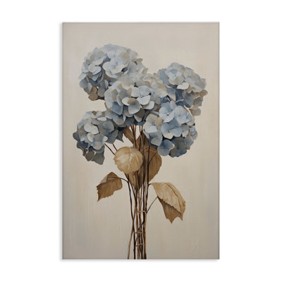 Art rétro sur toile, hortensia bleu rétro par Petals Prints Design