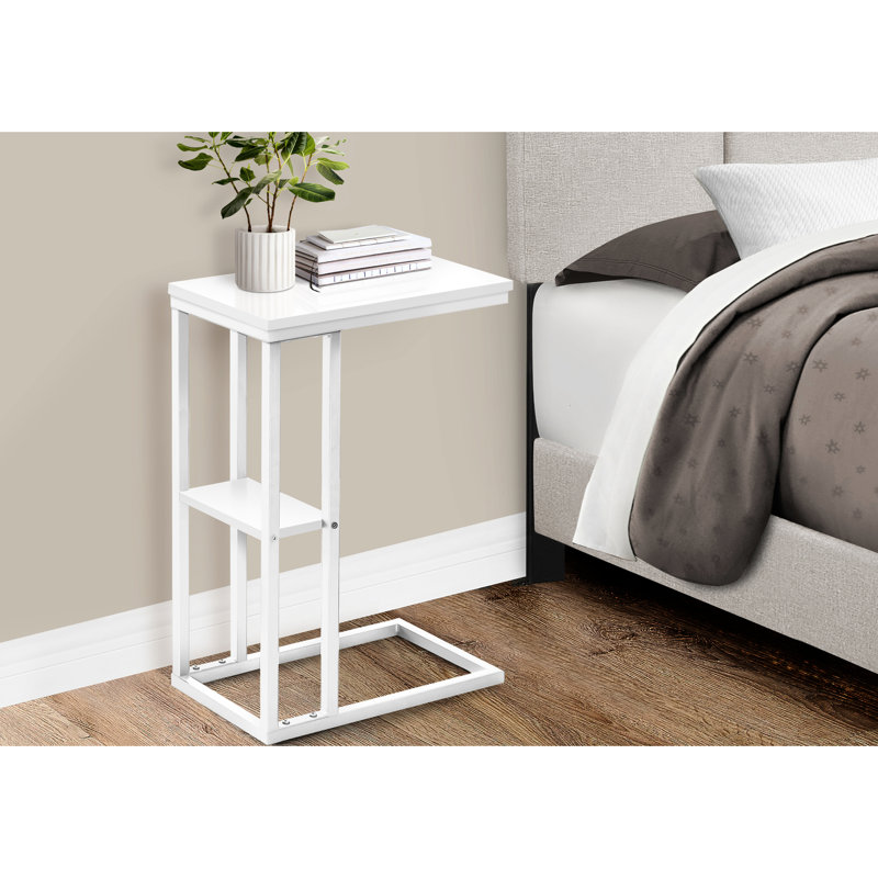 Élément de mobilier de table d'appoint de chambre à coucher - stratifié blanc