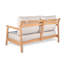 Canapé de patio en bois d'acacia avec coussin résistant à l'eau, teck et beige