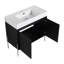 Meuble-lavabo sur pied 36 po avec lavabo en résine, armoire de rangement avec portes à fermeture douce 36 po