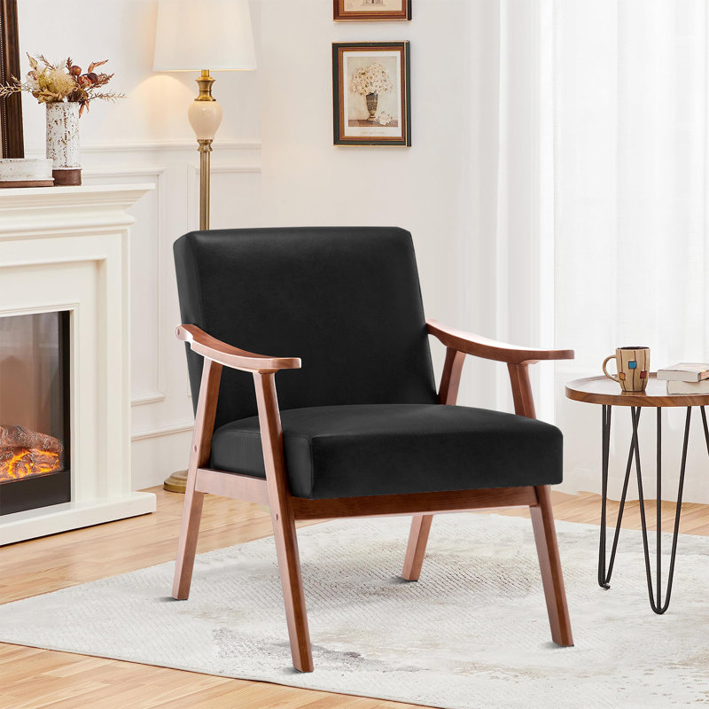 Fauteuil de réception Maret 30,71 po, Black Faux Leather