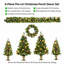 Ensemble de décorations de Noël 6 pièces comprenant 4 sapins en pot, une couronne et une guirlande préilluminées – Lumières DEL blanc chaud, branches enneigées et pommes de pin décoratives pour une ambiance festive intérieure.