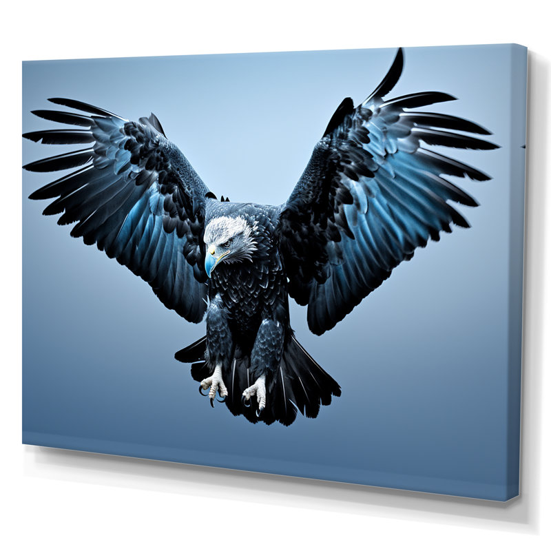 Décoration murale aigle puissant et audacieux I - Aigle, Toile tendue, H 16 po x l 32 po x P 1 po