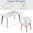 Juvan Modern 5-Piece Rectangular Marble Dining Table Set With 4 Faux Leather Chair-645212554-645009054